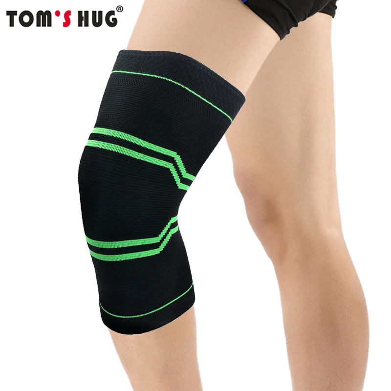 

1 Pcs Sport Knee Support Sleeve Protect Kneepad Tom's Hug Brand Running Cycling Gym Braces Elastic Knee Pad Warm Black Green