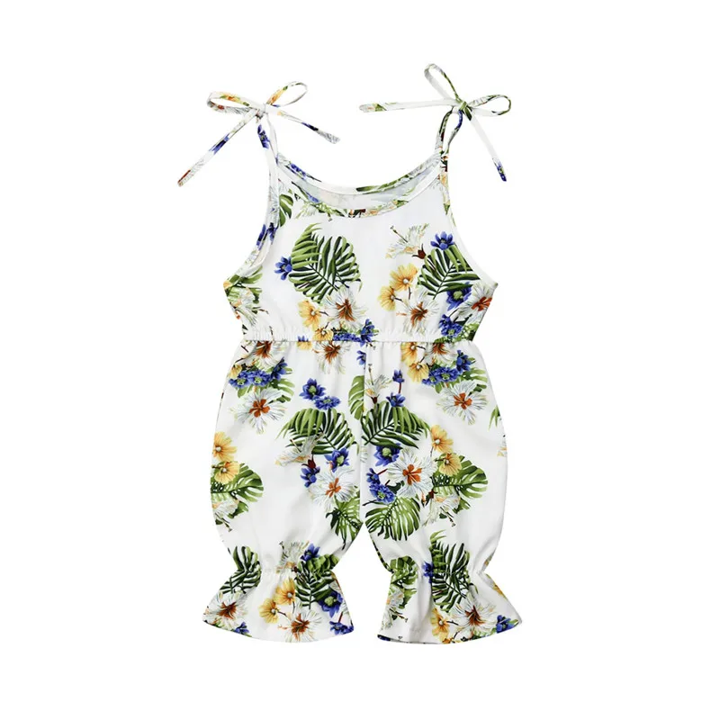 Новинка комбинезон для новорожденных девочек с цветочным принтом без рукавов