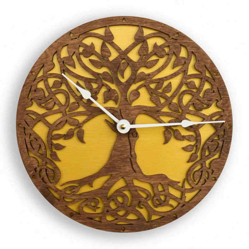 Настенные часы Древо жизни настенные сакральное дерево Зеленая жизнь 3D
