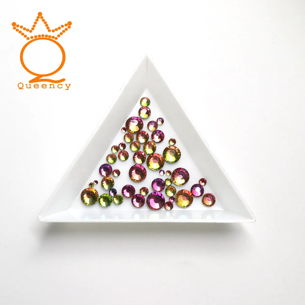 Rainbow Queency паста для одежды, ss3-ss30, смешанный размер, 1440 шт, кристаллы, горячая фиксация, стразы trass Flatback, стразы, термо-стразы - Цвет: Rainbow