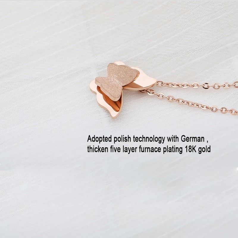 Бабочка ключицы цепочка розовое золото цвет бабочка кулон ожерелье для женщин