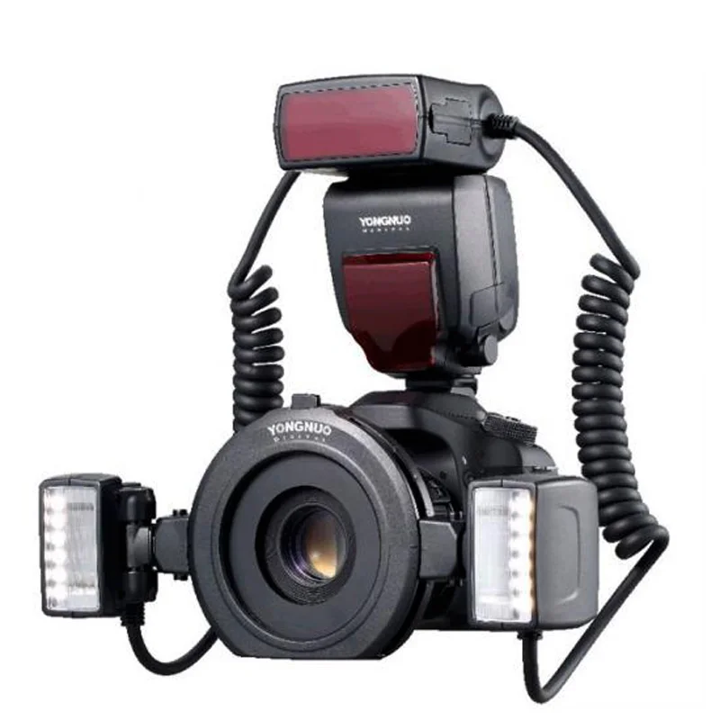 Вспышка Yongnuo Speedlite YN-24EX ttl Dual Head Macro Ring Flash Light для Canon DSLR полости рта зубы украшения крупным планом фотографии