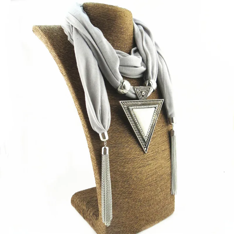 2019 Новый Для женщин Сплошной Цепочки и ожерелья зима теплая Jewelry Кулон шарф