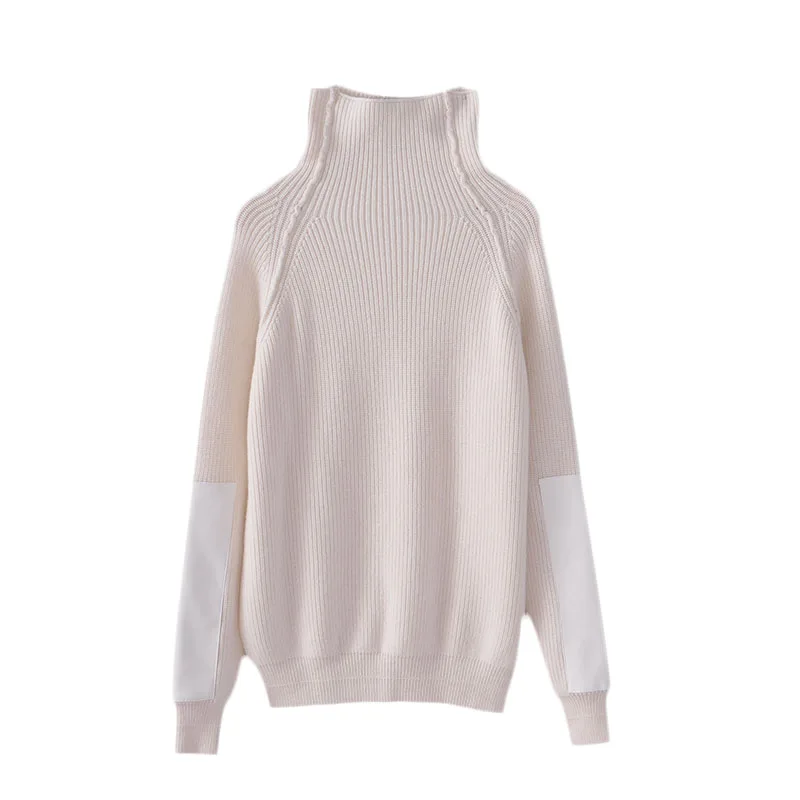 Свитер JECH2019 Женский кашемировый шерстяной Повседневный с высоким воротом модный