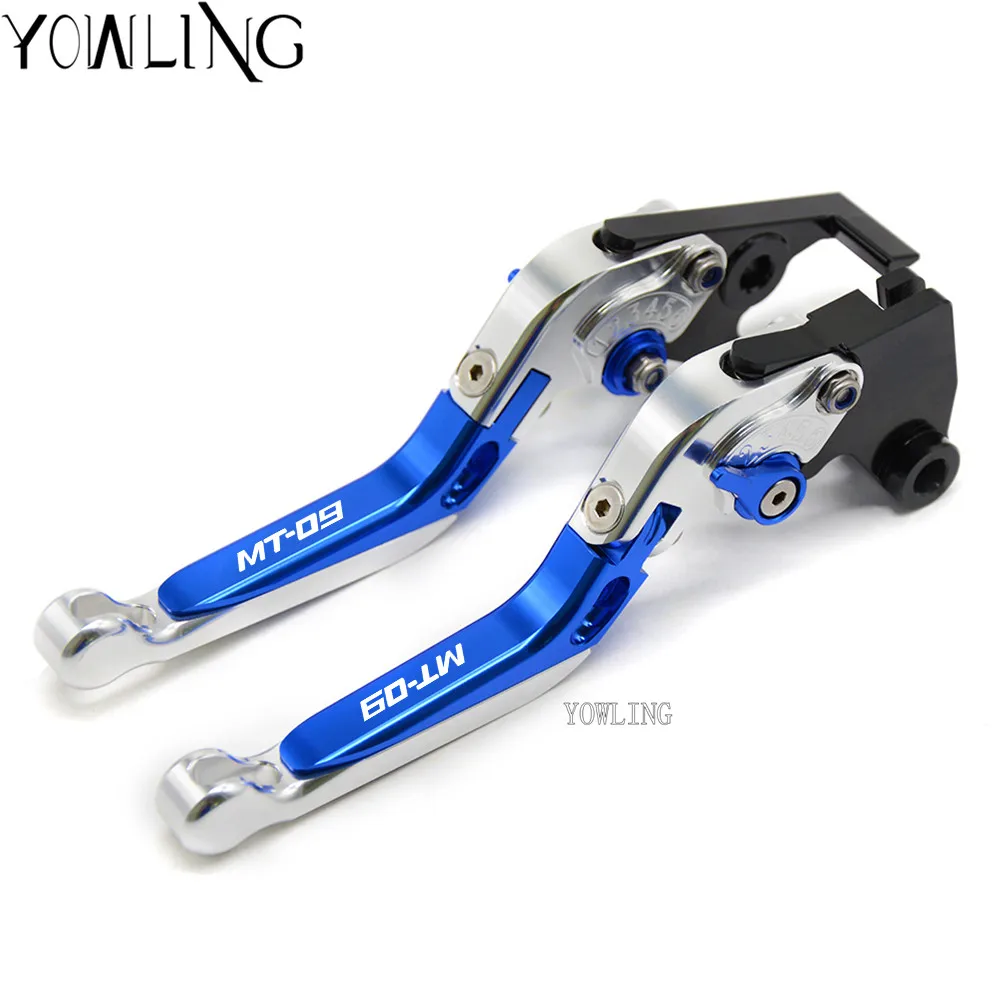 silver blue silver Для YAMAHA mtsr MT09 MT 09 tractracer FZ-09 FJ-09- аксессуары для мотоциклов Складные Выдвижные Тормозные Рычаги Сцепления - Цвет: silver blue silver