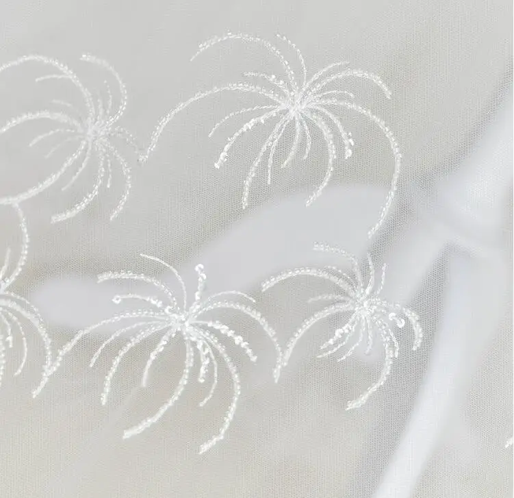 Свадебное платье из тюля с вышивкой и бисером 135 см|lace embroidery fabric|lace trim fabricfabric lace |