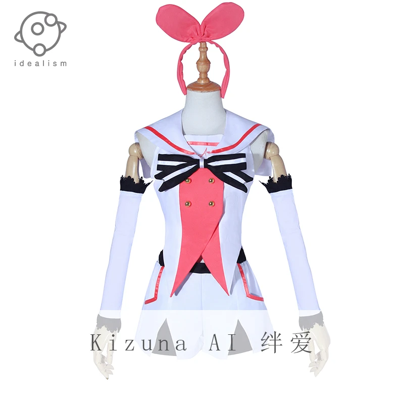 Женский костюм для косплея аниме Youtuber Kizuna AI милая одежда топ + шорты H| |