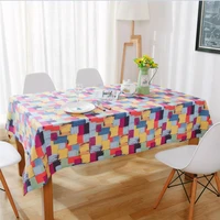 american pastoral plaid printing tablecloth oil painting graffiti cotton and linen western table cloth simple coffee table cloth