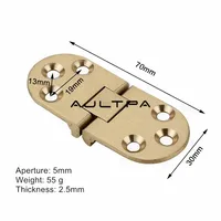 100Pcs Brass Round Edge Folding Hinges 180 Degree Flip Tray Hinge With Screws For Door Table Furniture Hardware
