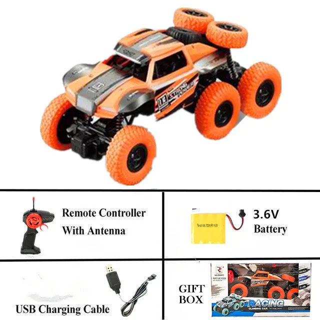 Orange Original Box 1:20, Электрический Радиоуправляемый автомобиль, 6 колес, 4WD, 2,4 г, 15 км/ч, радио, дистанционное управление, гоночный альпинистский грузовик, багги, вездеходные игрушки - Цвет: Orange Original Box