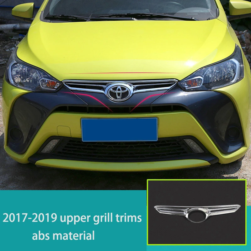 Lsrtw2017 автомобиль передняя решетка чистая планки переднего бампера планки для toyota yaris xp150 - Название цвета: 2017-2019 1