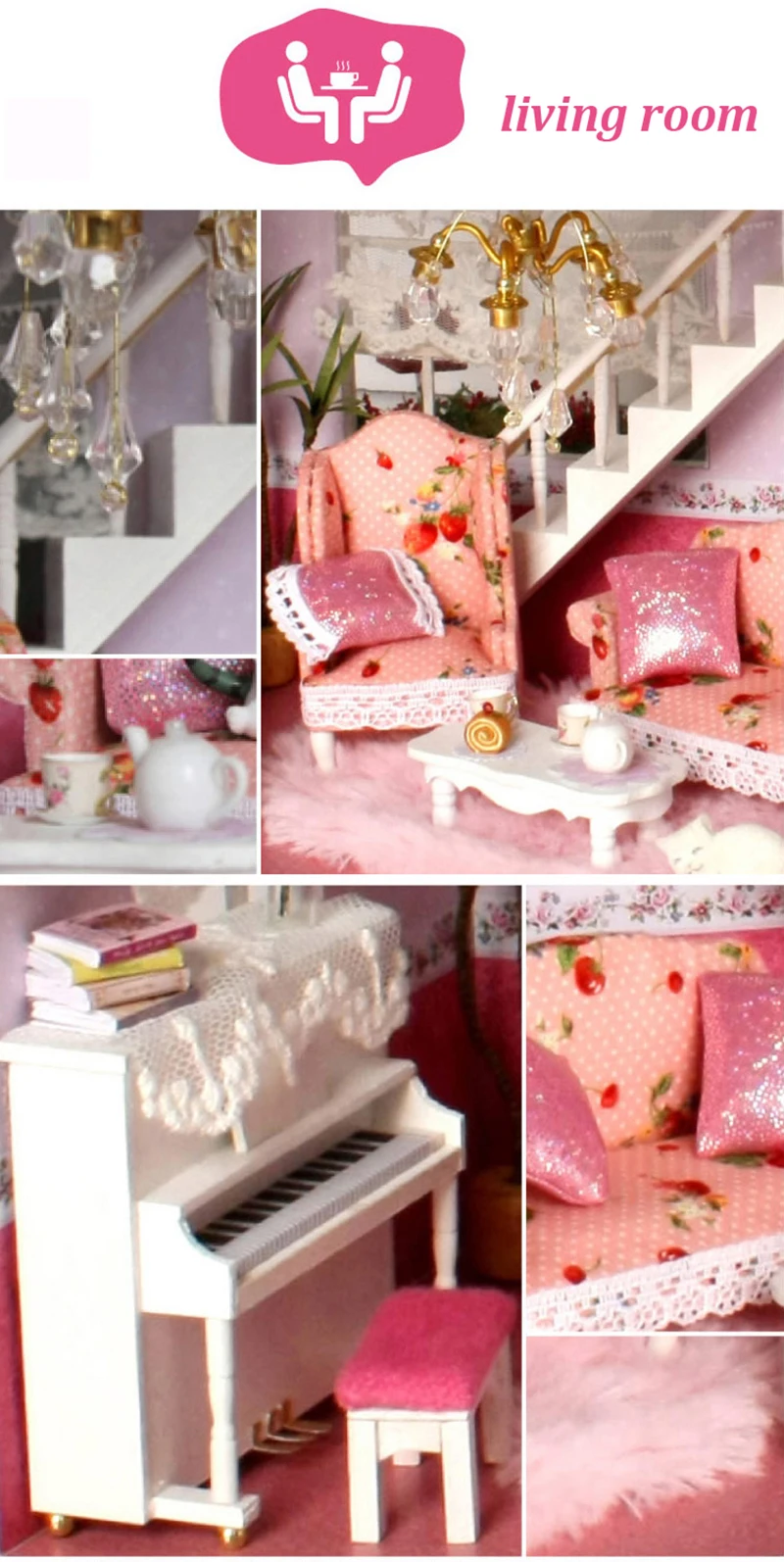 Мебель DIY Кукольный дом деревянный миниатюрный кукольные домики набор мебели DIY головоломка Сборка Кукольный домик игрушки для детей подарок A003