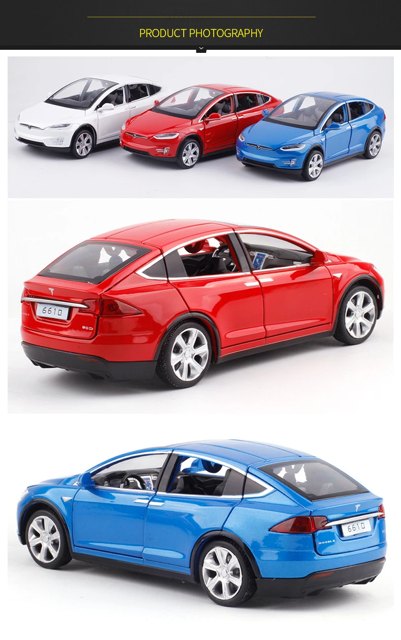 Модель автомобиля из 1:32 сплава Tesla модель X металлическая литая под давлением игрушечная машина автомобиль с откидной спинкой мигающий музыкальный для детей Подарки