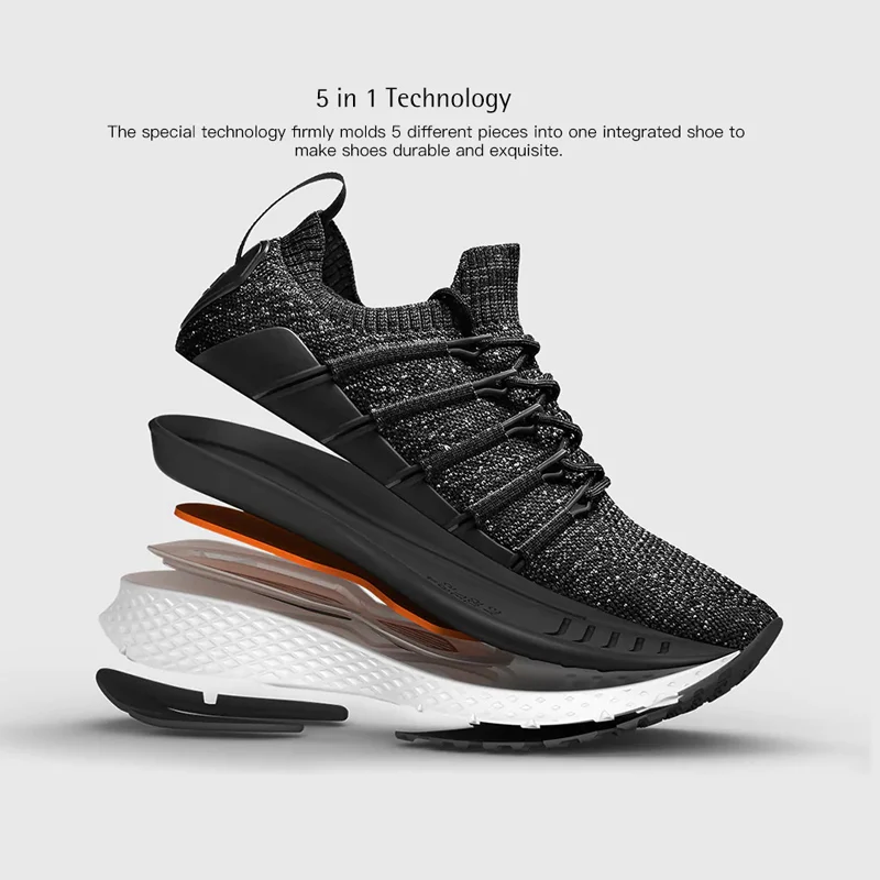 

Xiaomi Shoes Men Mijia 2 Sneaker Sports New Uni-Moulding Elastic Knitting Vamp Black Grey White Colors For Running
