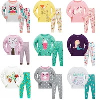 brand new grils cute print pajamas kids cow sleepwear baby animal pyjamas children cotton nightwear for 3 8years