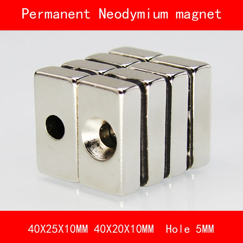 Прямоугольный блок магнитов 40*25*10 мм 40*20*10 отверстие 5 n35 редкоземельные сильные