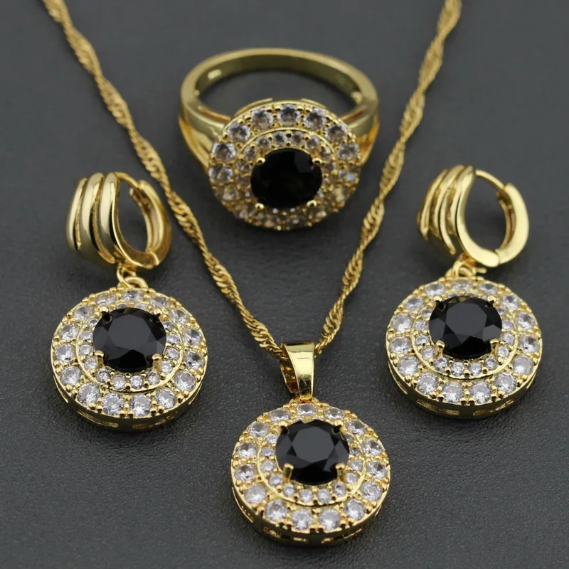 Мэнни новое поступление черный циркон белый кристалл ювелирный набор серьги
