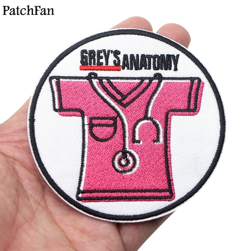 20 шт./лот Patchfan серый Анатомия медсестра письмо Вышивание значки самодельные вышитые гладить на нашивки одежда кошелек значок стикеры A1727