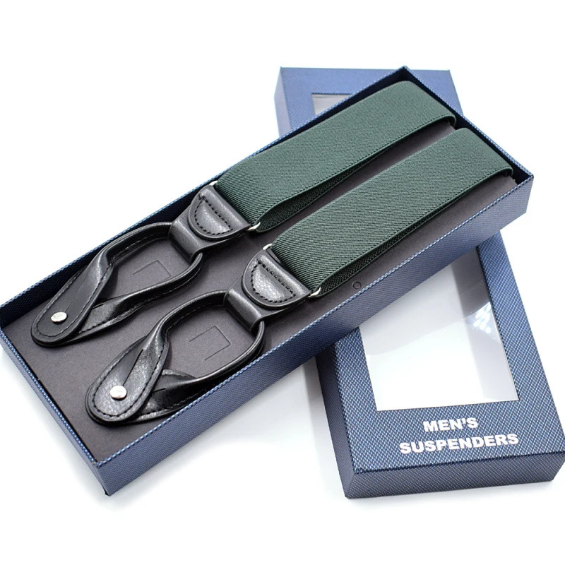 Подтяжки на пуговицах для взрослых черные кожаные подтяжки Y образной формы