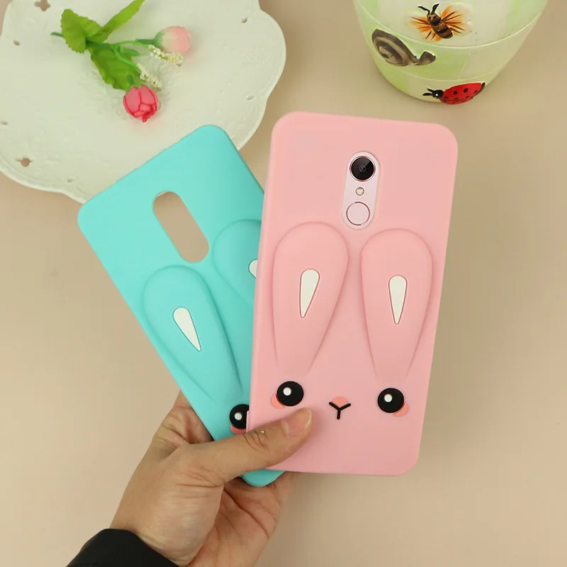 Очаровательный чехол для Xiaomi Redmi Note 5 Plus 3s 3 5A 4A 4X 6A с милым тисненым Кроликом, задняя крышка с силиконовым ремешком, чехол для телефона Fundas