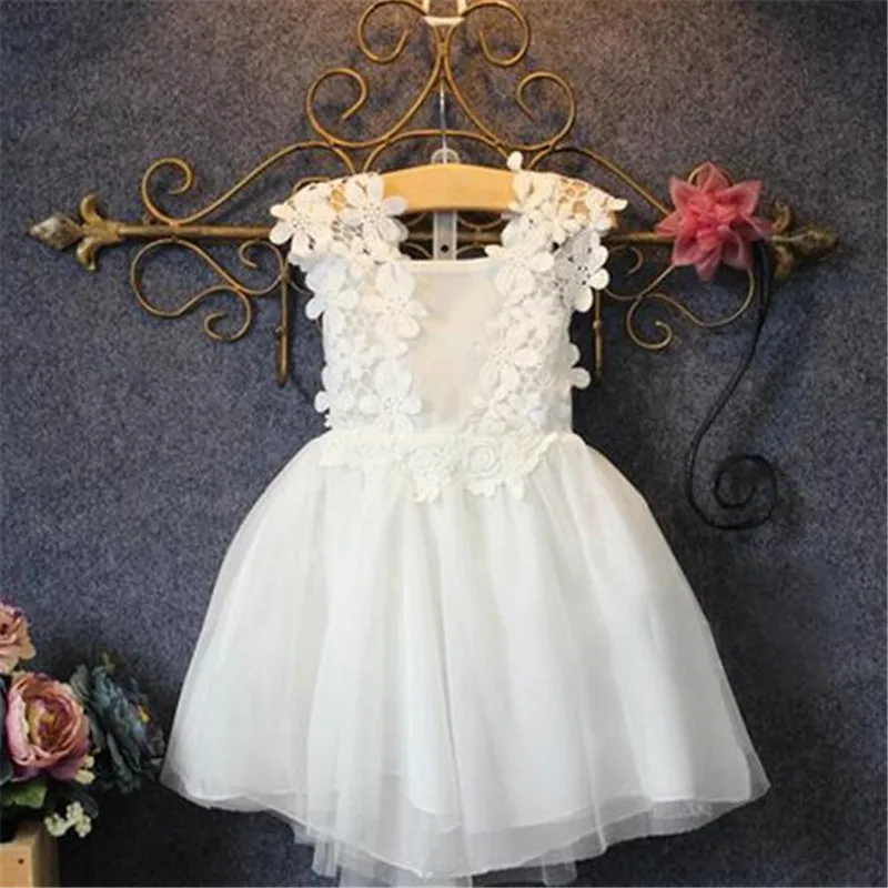 Новинка 2017 года детские летние платья для девочек О-образный воротник без