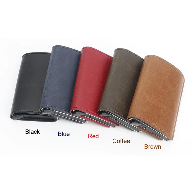 New Men And Women Credit Card Holder Single Box Pu Leather Vintage Mini Safe Aluminum Antimagnetic Purse Case | Багаж и сумки