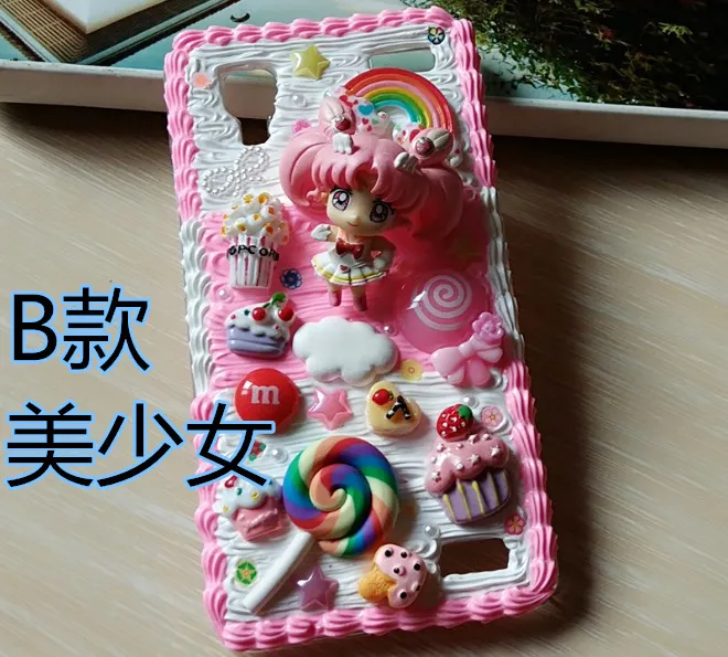 B Новинка для iphone Xs max 8 7 6 6s plus DIY чехол 3D Sailor moon чехол для iphone 8 7/6 6s plus ручной работы кремовый конфетный чехол для девочки подарок - Цвет: B