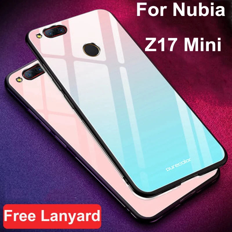 Для Nubia Z17 мини Чехол градиент закаленное стекло + чехол с мягкими краями 5 2