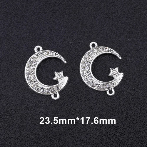 Silver 5 Pieces 5 шт., религиозный Аллах, амулеты, золото/серебро, ислам, полумесяц, мусульманский Бог, соединитель, аксессуары для Ид аль-Фитр, молитва, изготовление ювелирных изделий - Цвет: Silver 5 Pieces