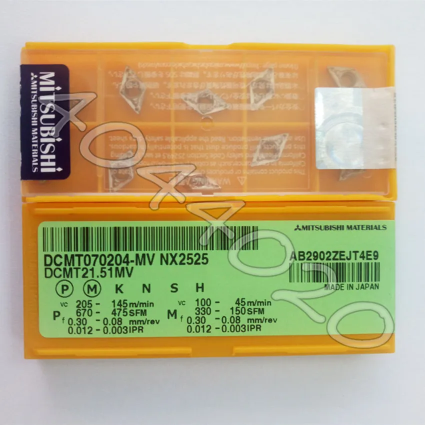 

DCMT070204-MV NX2525 DCMT21.51MV NX2525 10pcs/Box carbide inserts