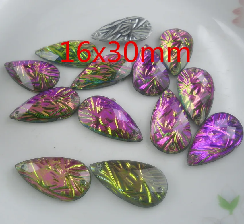 Нижнее отверстие капли воды красочные граненые Акриловые Кристаллы Волнистые