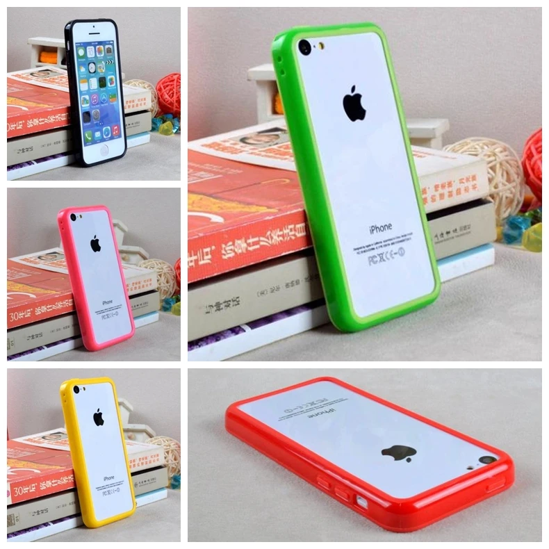 Лидер продаж новый резиновый мягкий однотонный бампер для iphone 5c чехлы телефонов
