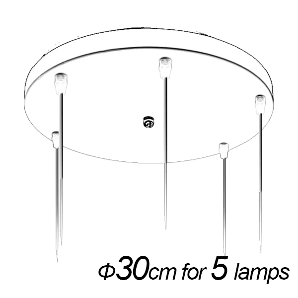 round 30cm 5 lamps Подвесной светильник аксессуар 3 лампы бар круглый потолочный плиты Canopy настроить для подвесные светильники hanglamp - Цвет корпуса: round 30cm 5 lamps