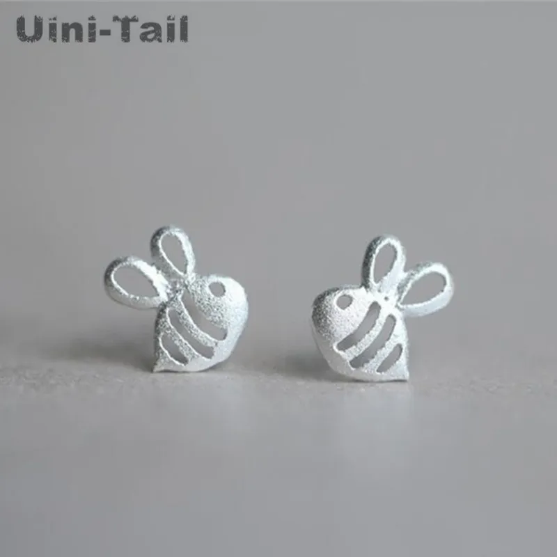 

Uini-Tail Hot New 925 Sterling Silver Ear Studs Cute Small Bee Ear Studs Wholesale Women Korean Fashion Earrings Jewelry