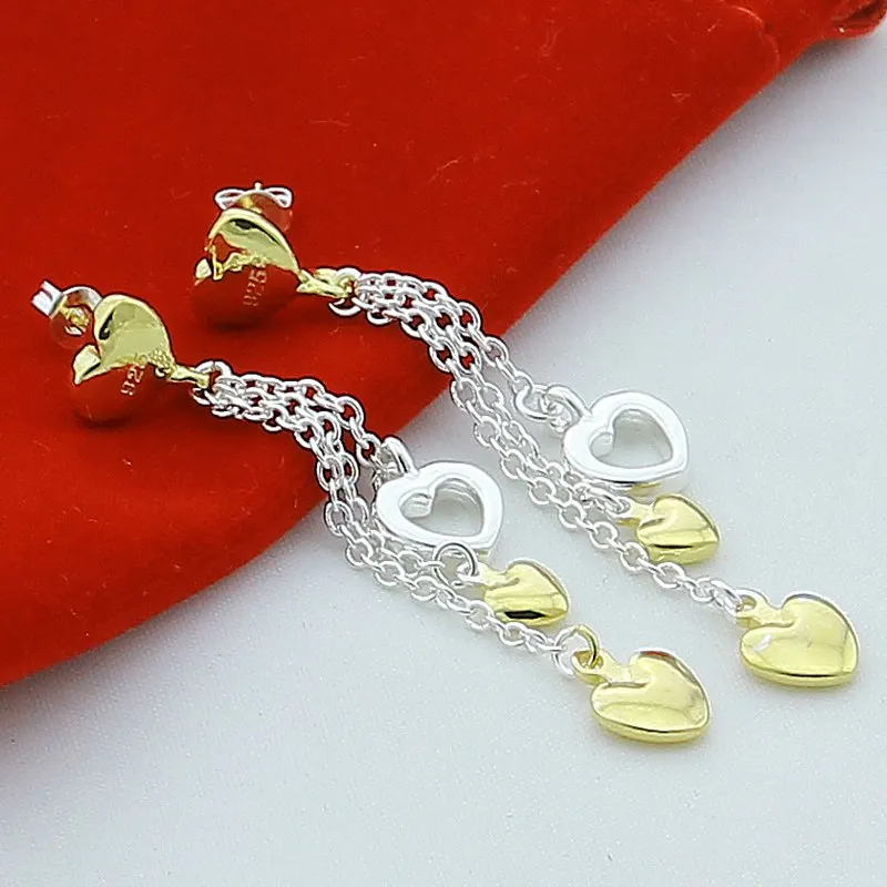 Бесплатная доставка серьги гвоздики в форме сердца из стерлингового серебра 925