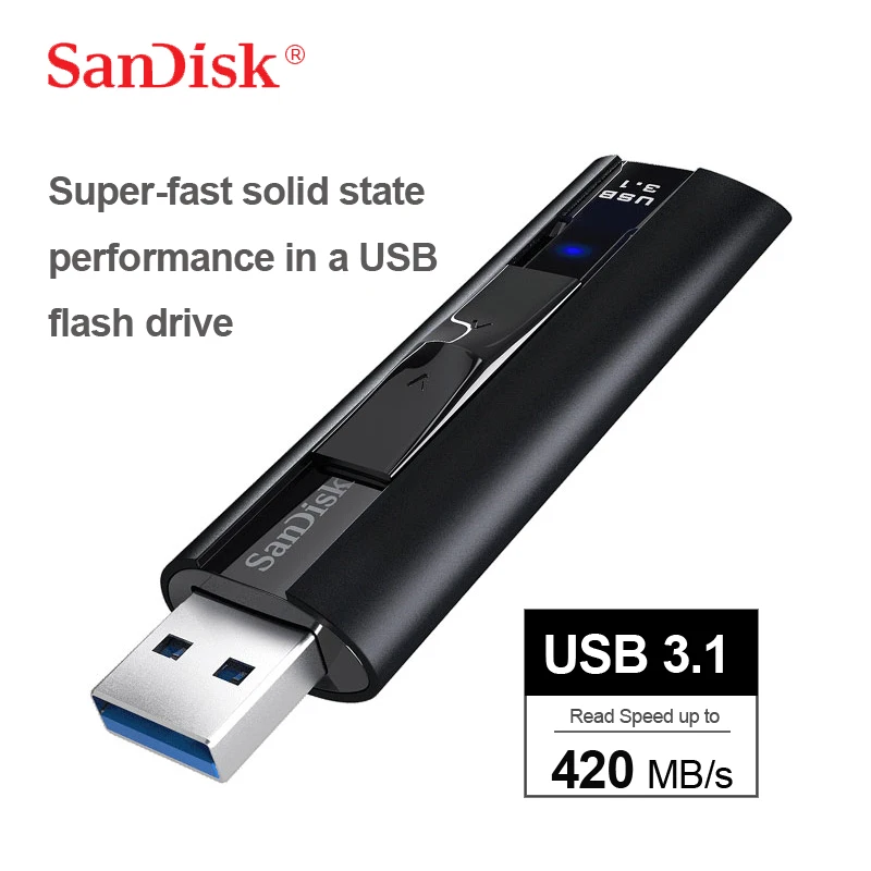 SanDisk CZ880 Extreme PRO 128 ГБ 256 USB 3 1 твердотельный флеш накопитель высокоскоростной 420