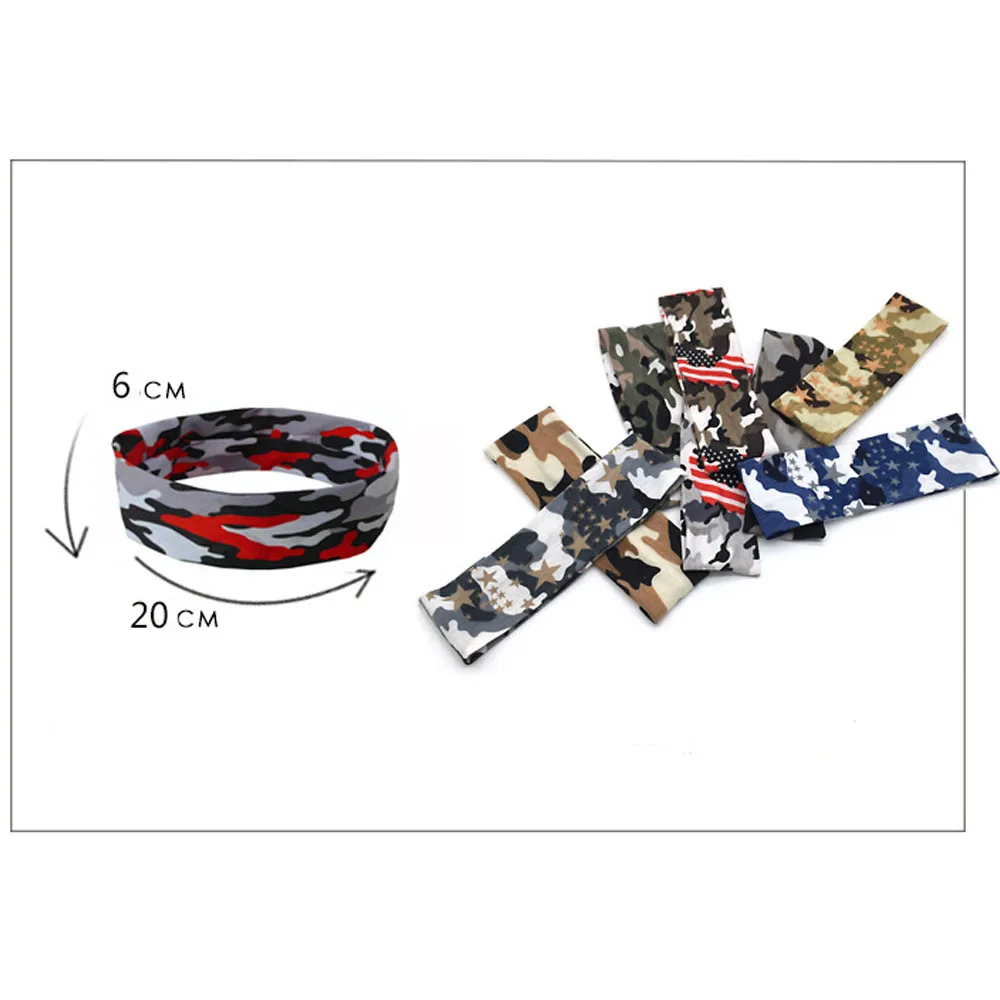 1 шт. спортивная лента для волос при занятиях йогой камуфляжная эластичная