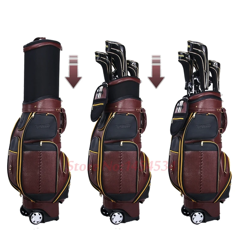 Полностью из кожи! Регулируемая Стандартная сумка для гольфа мужская стрейч