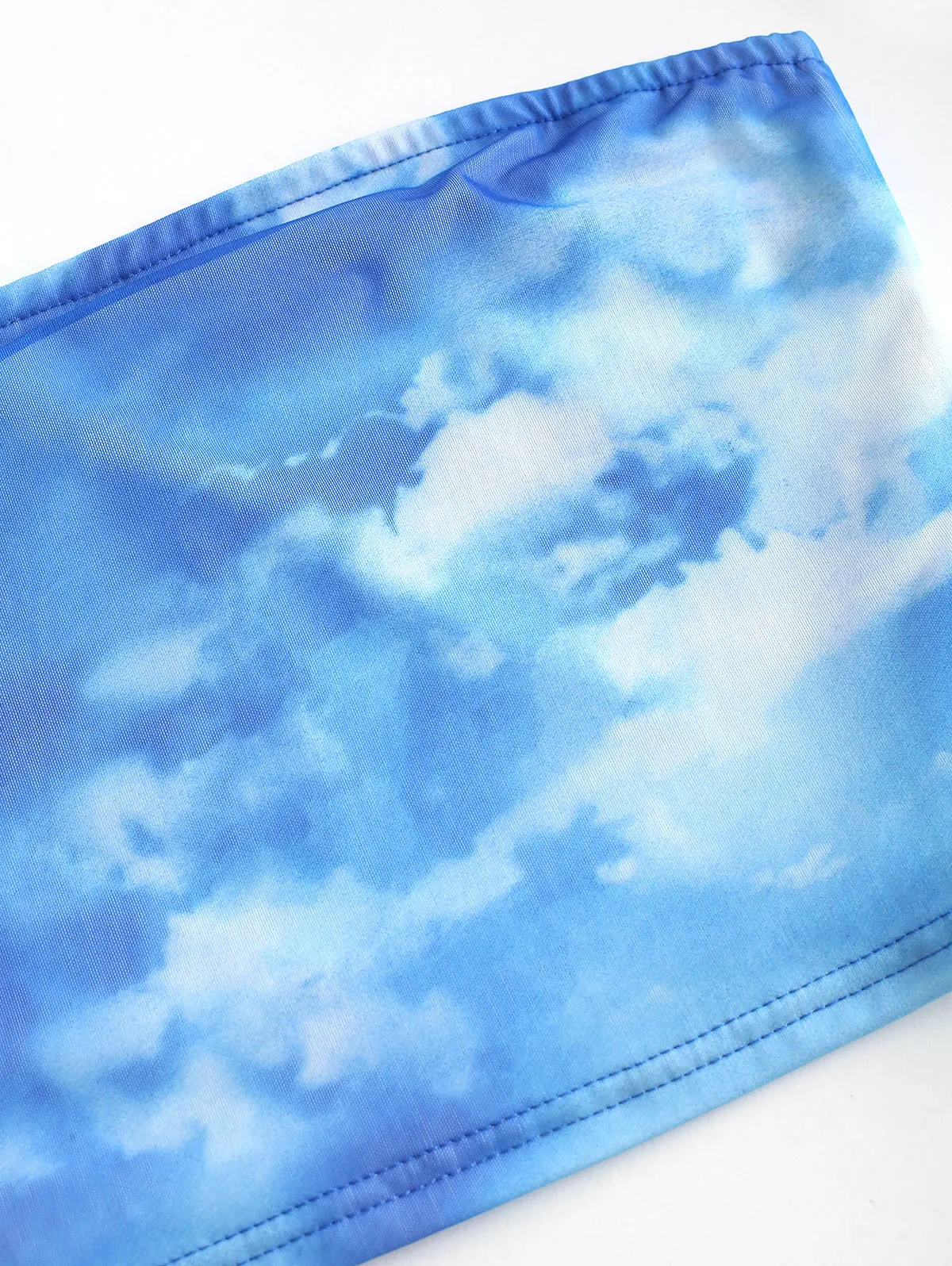 ZAFUL Tie Dye/укороченный топ-бандо без бретелек, короткая рубашка, летняя топики открытый верх с принтом неба, уличная женская одежда