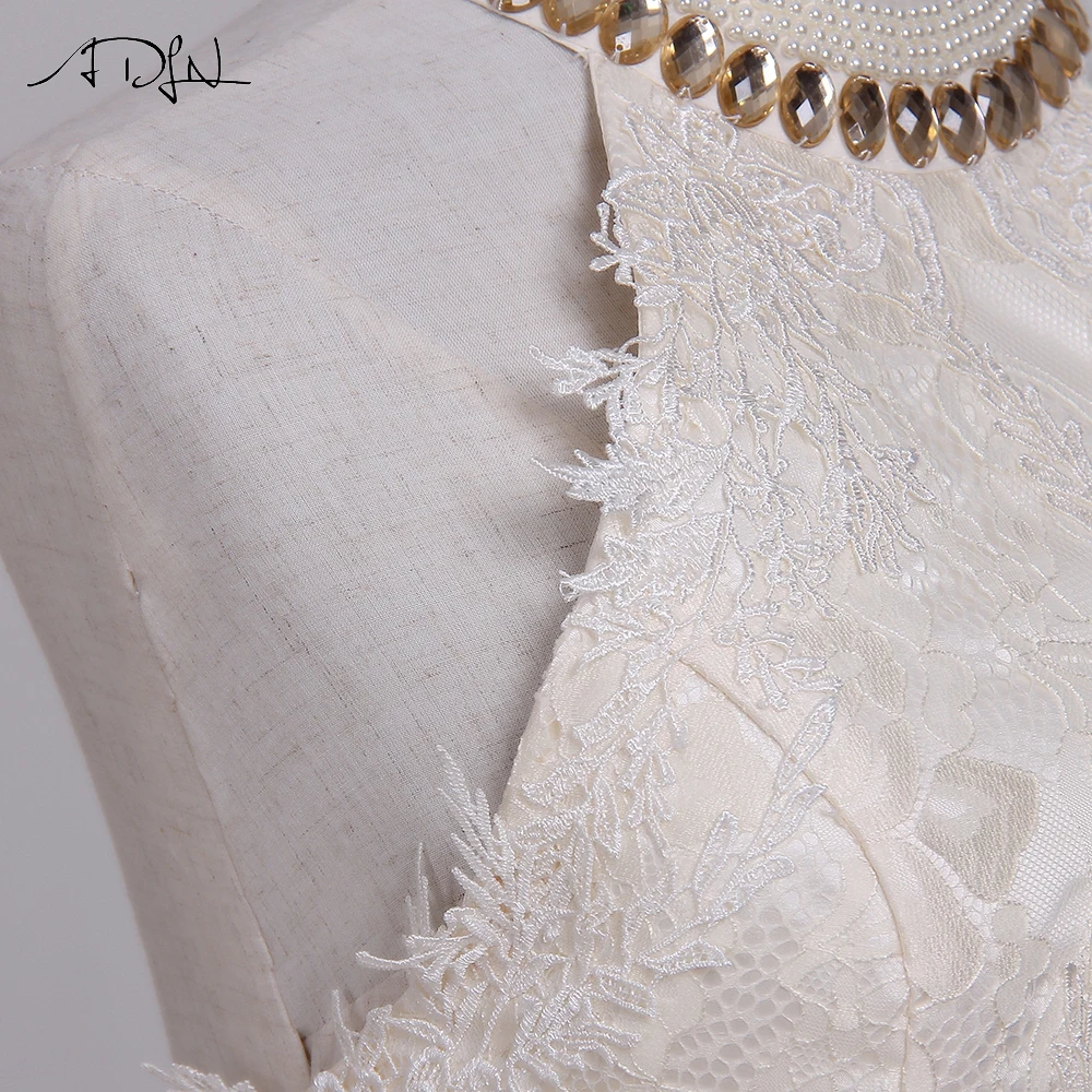 ADLN сексуальный летний бежевый свадебный наряд Холтер без рукавов шифоновое