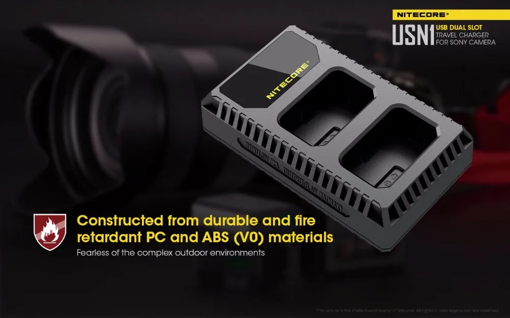 Nitecore USN1 цифровой двойной слот Путешествия Камера зарядное устройство для sony NP-FW50 батареи a5000 a5100 a6000 a6300 a6500 a7 II a7R a7R2