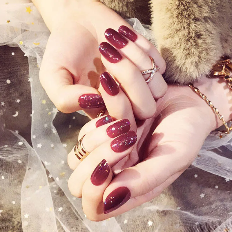 Женские накладные ногти с клеем круглый головной гвоздь цветов | Красота и