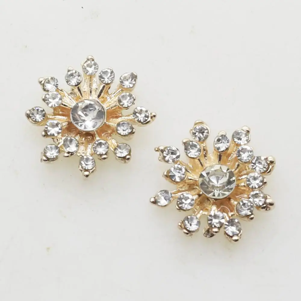 B ZMASEY, новинка, 10 шт./лот, пуговицы в виде снежинок, 16 мм, металлическая кнопка, плоская задняя сторона, покрытие для волос, аксессуары для волос, украшение из ленты - Цвет: B