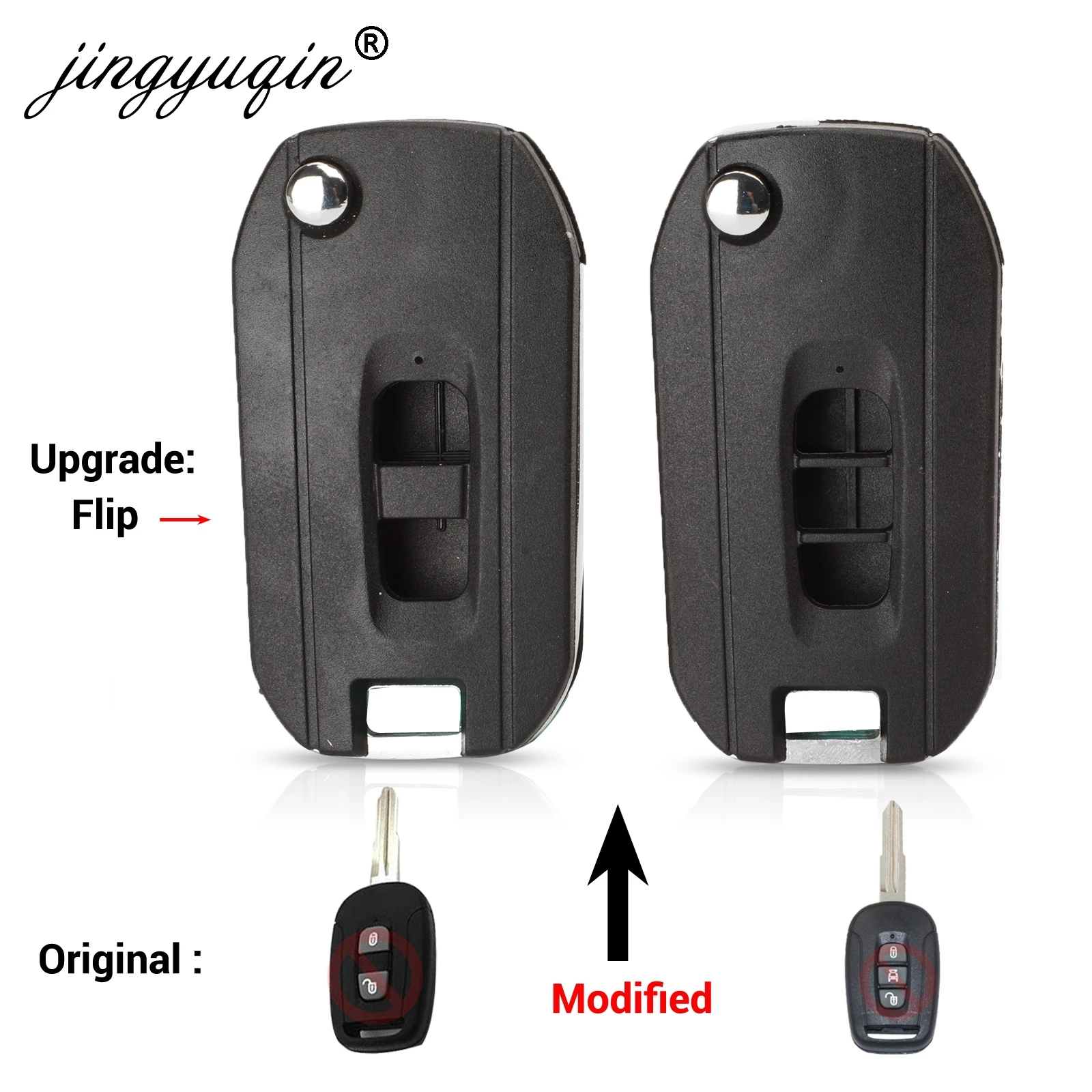 Чехол для автомобильного ключа jingyuqin обновленный Chevrolet Captiva 2/3 кнопки