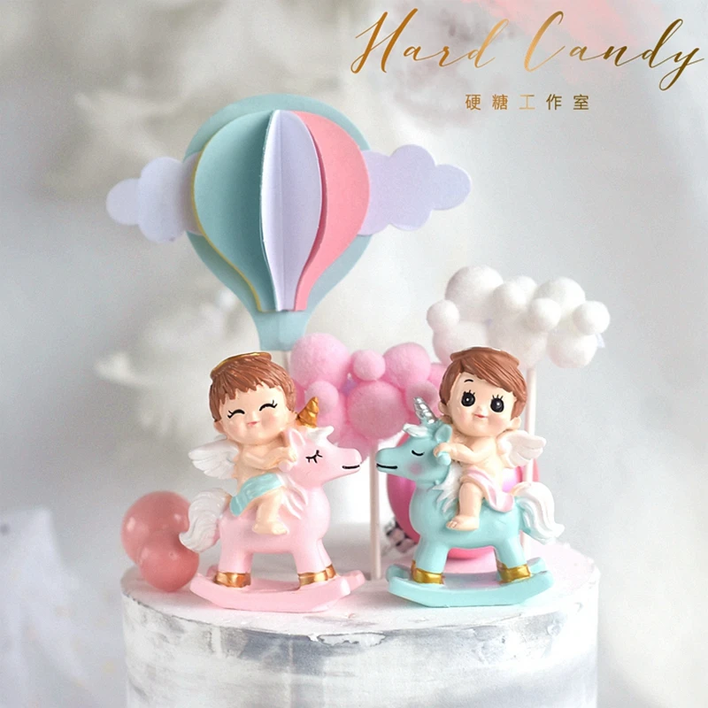 Розовый синий фиолетовый трехмерная горячий воздух воздушный шар торт Топпер