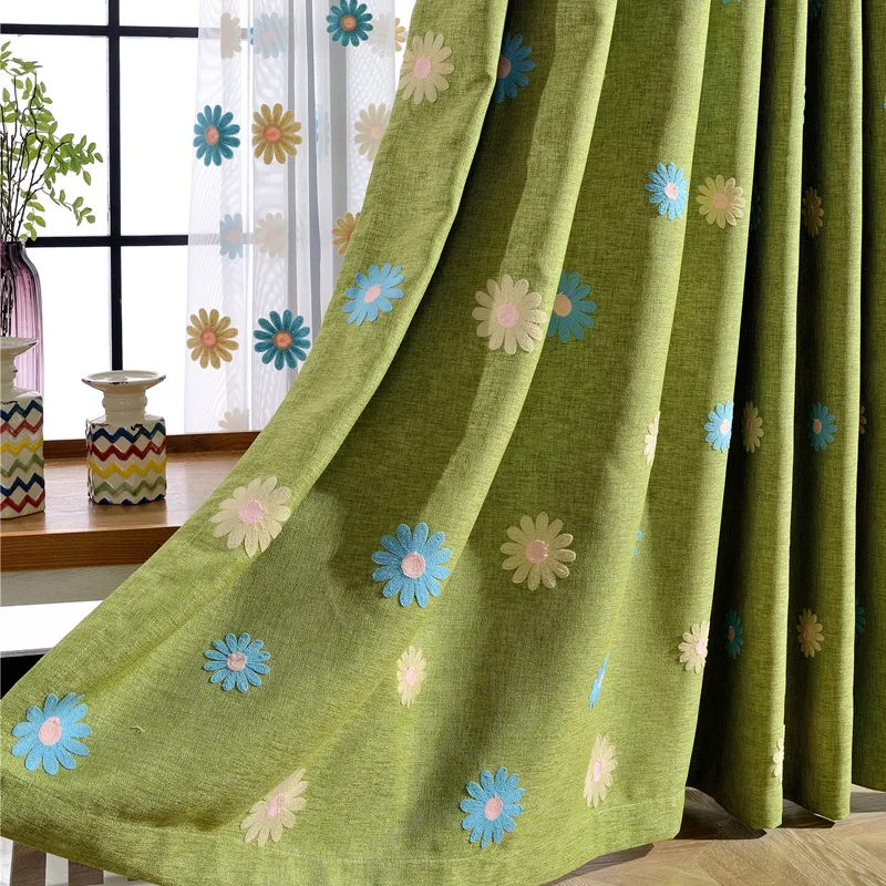 Европейский пасторальный стиль хлопок и лен занавес из ткани Подсолнухи вышитый
