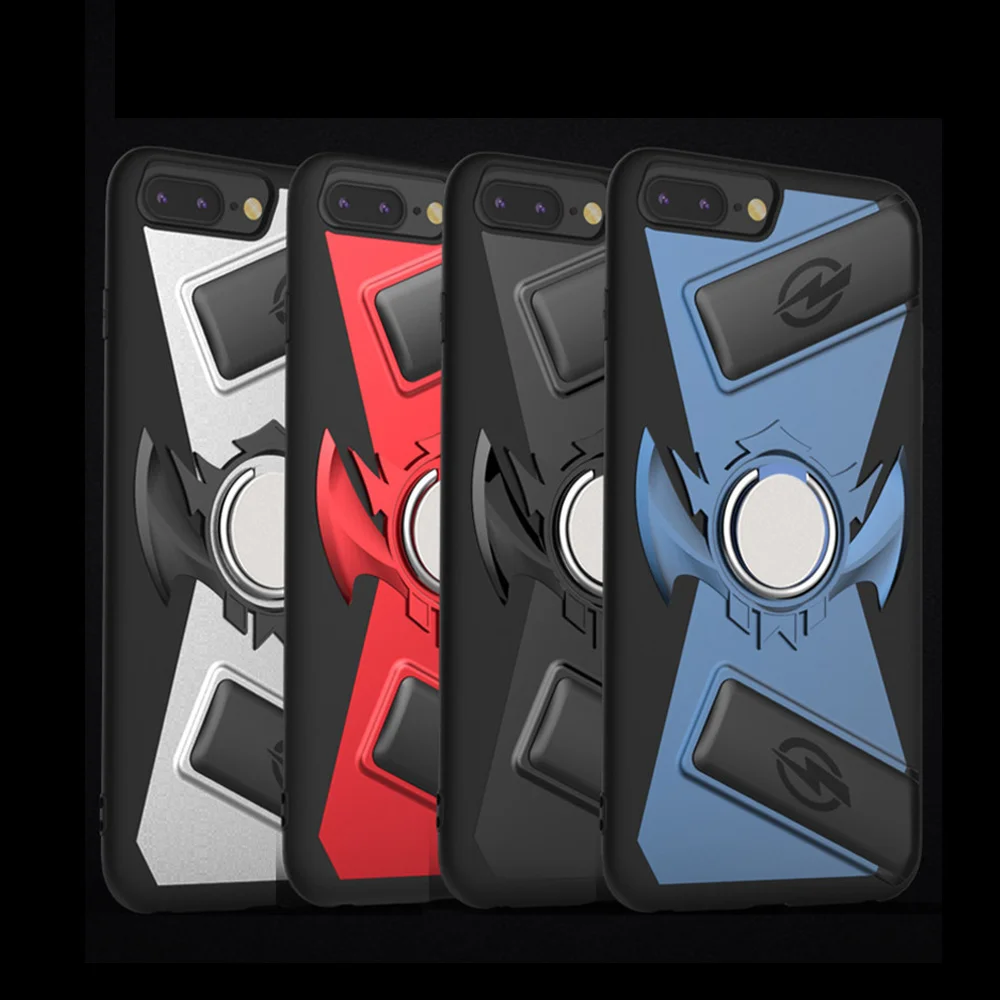 Armor Cover For iPhone X Gamepad Trigger with Bracket 7 8 Plus 6 6s Magnetic Car Ring Holder Gaming Case Half Wrapped |