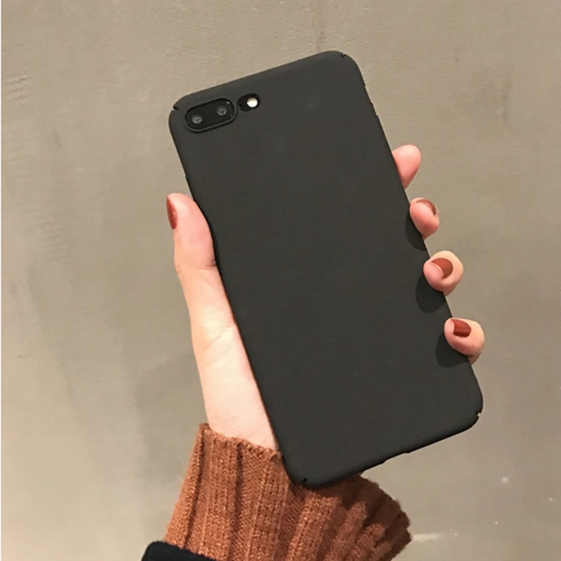 Dulcii Cases for iPhone 8 7 6s 6 5 SE Matte Anti-fingerprint Plastic Mobile Phone Back Case Plus - Wine Red |