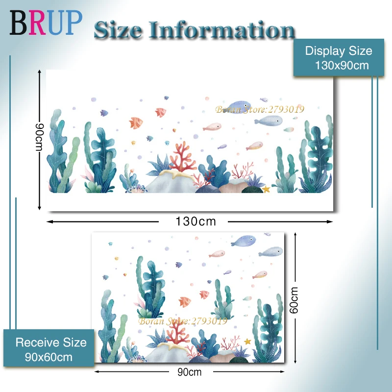 Настенные стикеры в виде кораллов и водных цветов для гостиной детской комнаты