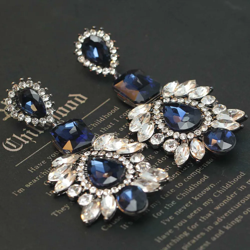 Женские модные серьги новый бренд милые Металлические Серьги с драгоценными